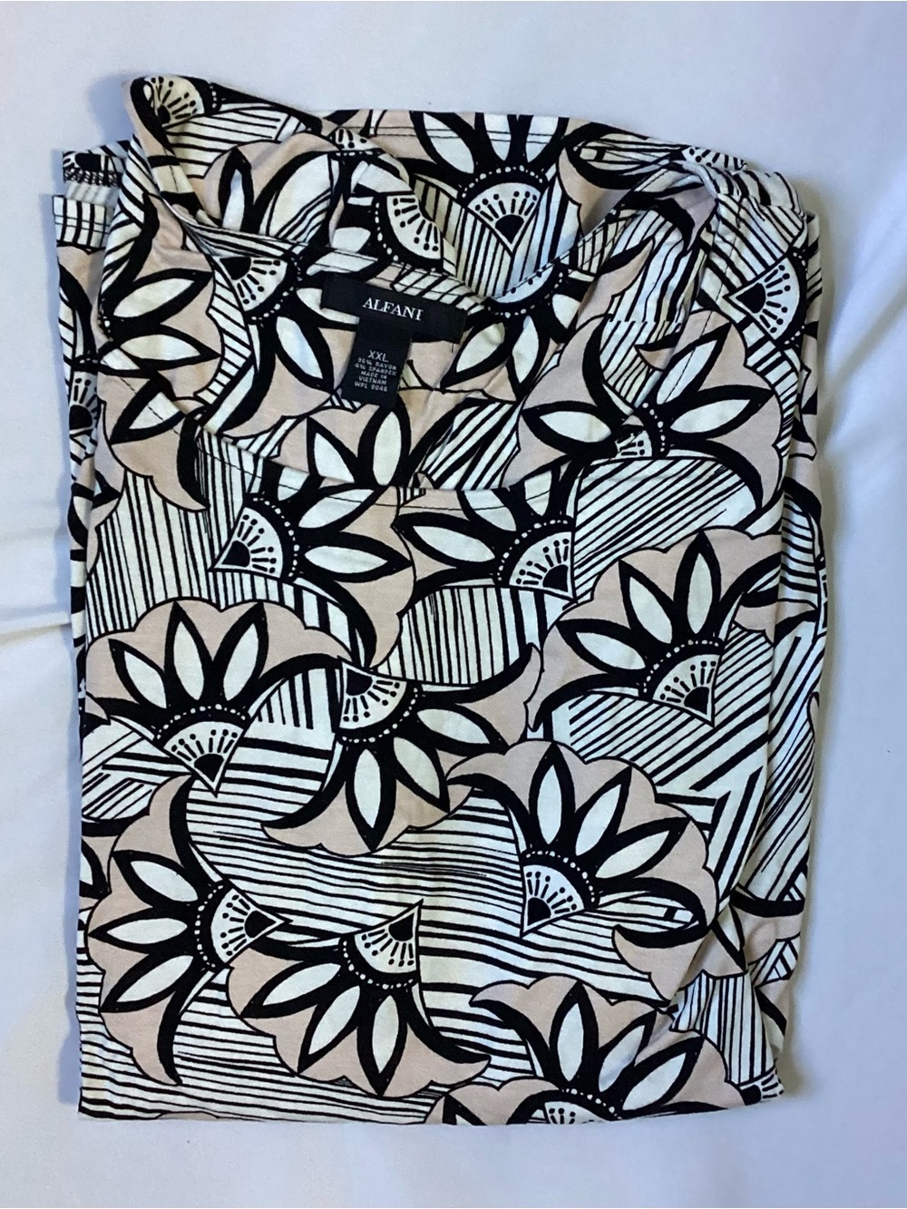 Alfani Ladies Print Short Sleeve Top Size XXL
